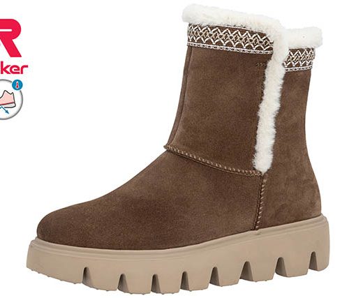 RIEKER WINTERSCHUH MIT LAMMWOLLE BRAUN