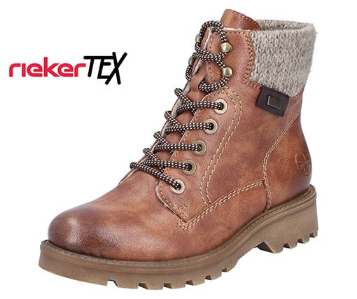 RIEKER STIEFELETTE COGNAC WARMFUTTER