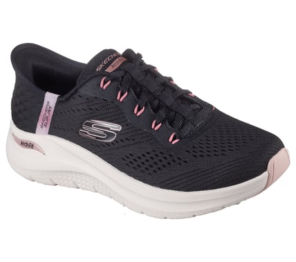 SKECHERS SNEAKER SLIP IN ARCH FIT SCHWARZ/ROSA