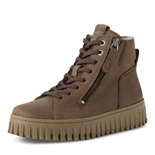 TAMARIS SCHNÜRSCHUH MID TAUPE