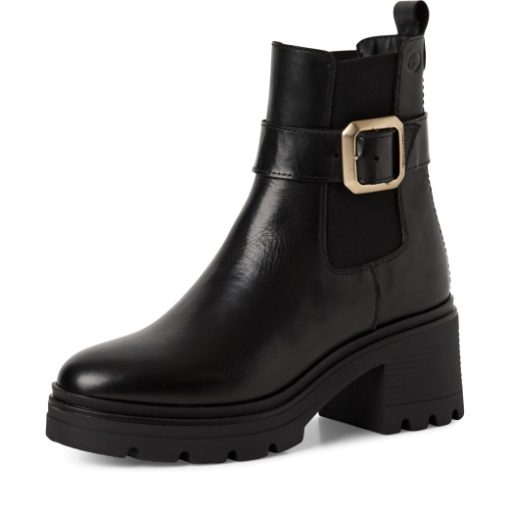 TAMARIS STIEFELETTE SCHWARZ MIT ABSATZ