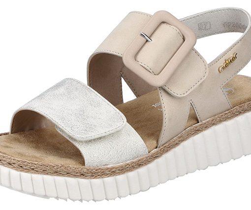 RIEKER SANDALE beige-gold/perle